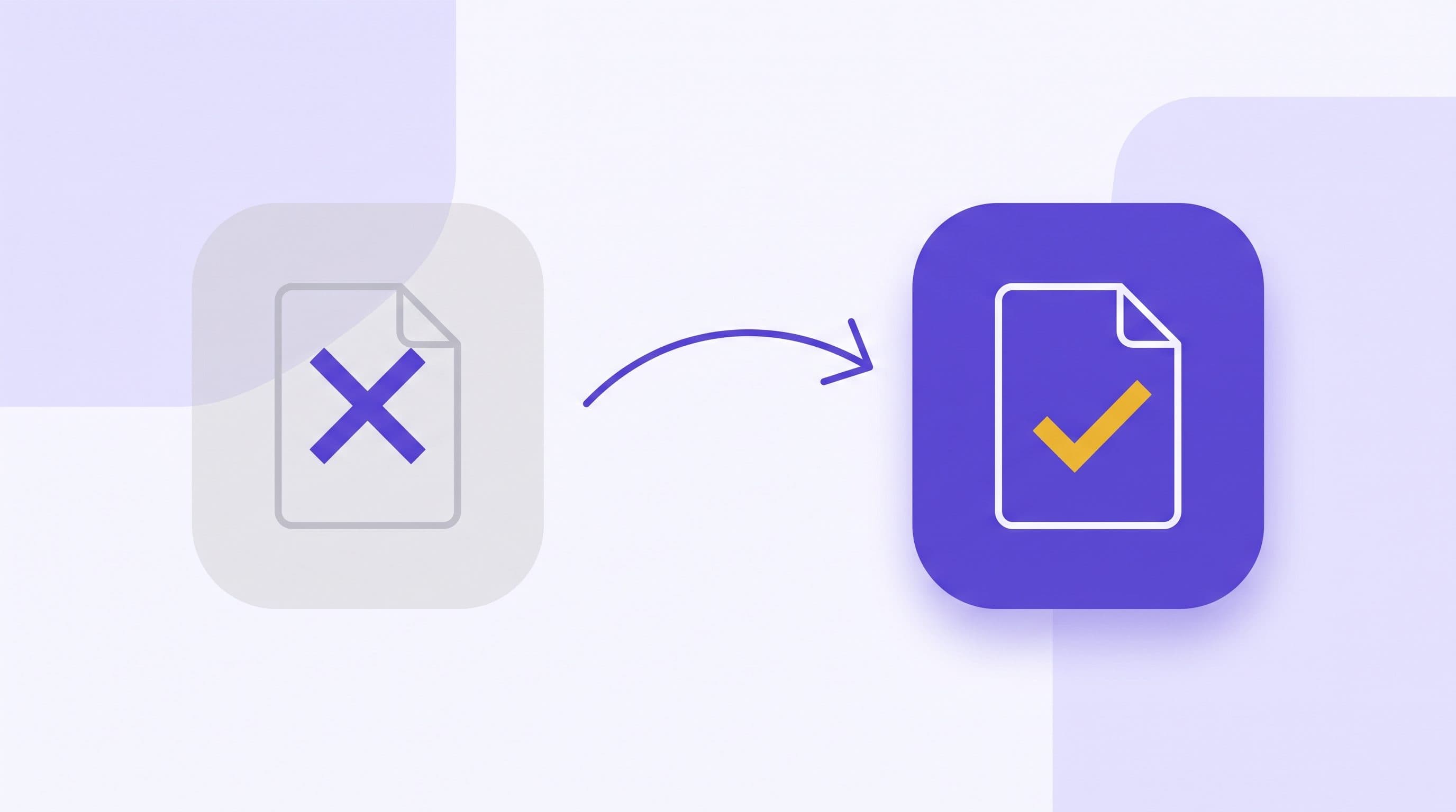 An abstract flow from a declined application at a traditional bank to an approved account at a specialist crypto-friendly institution.
