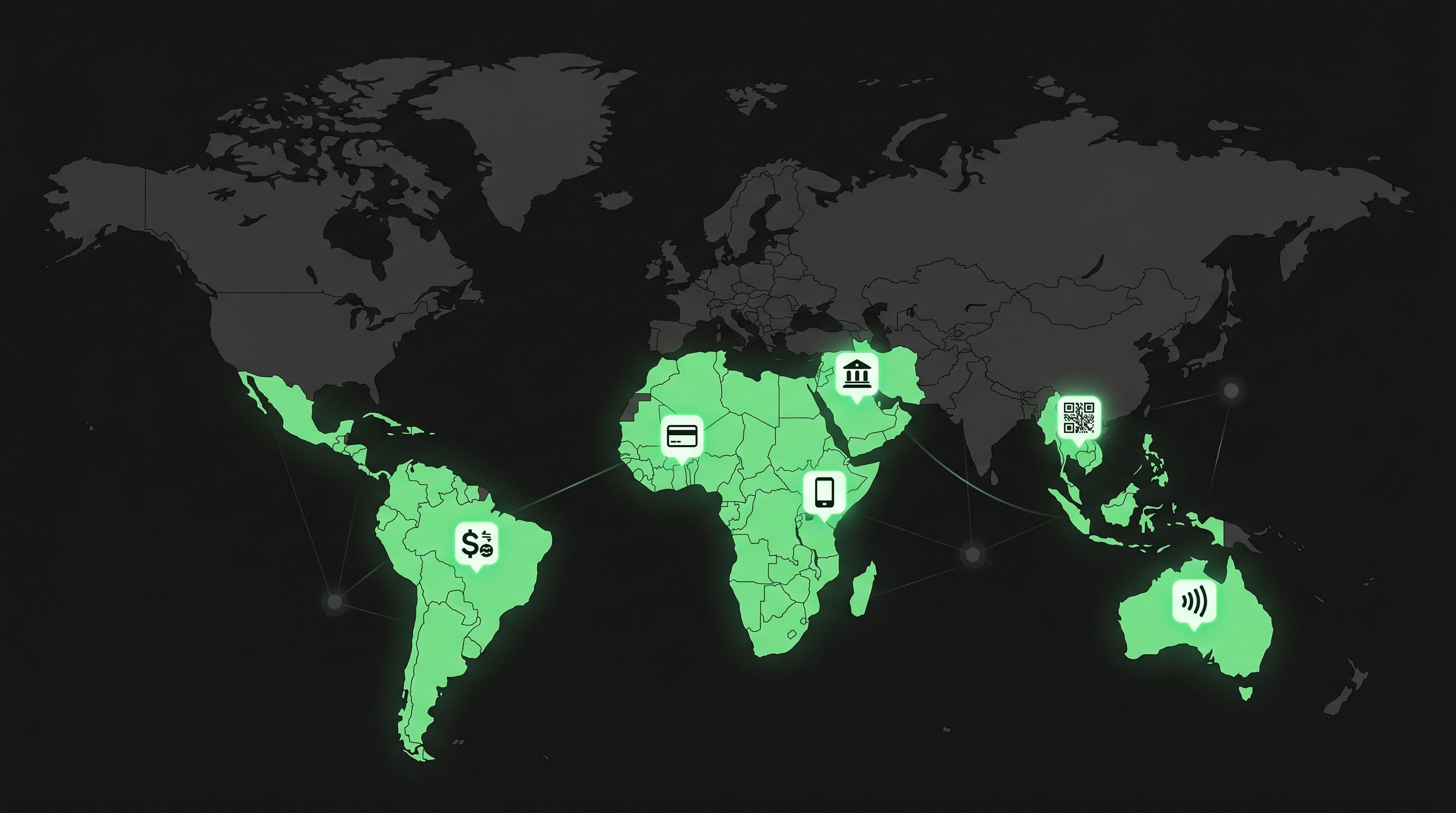 World map highlighting Boldrails coverage: Africa, Latin America, Southeast Asia, MENA and Australia