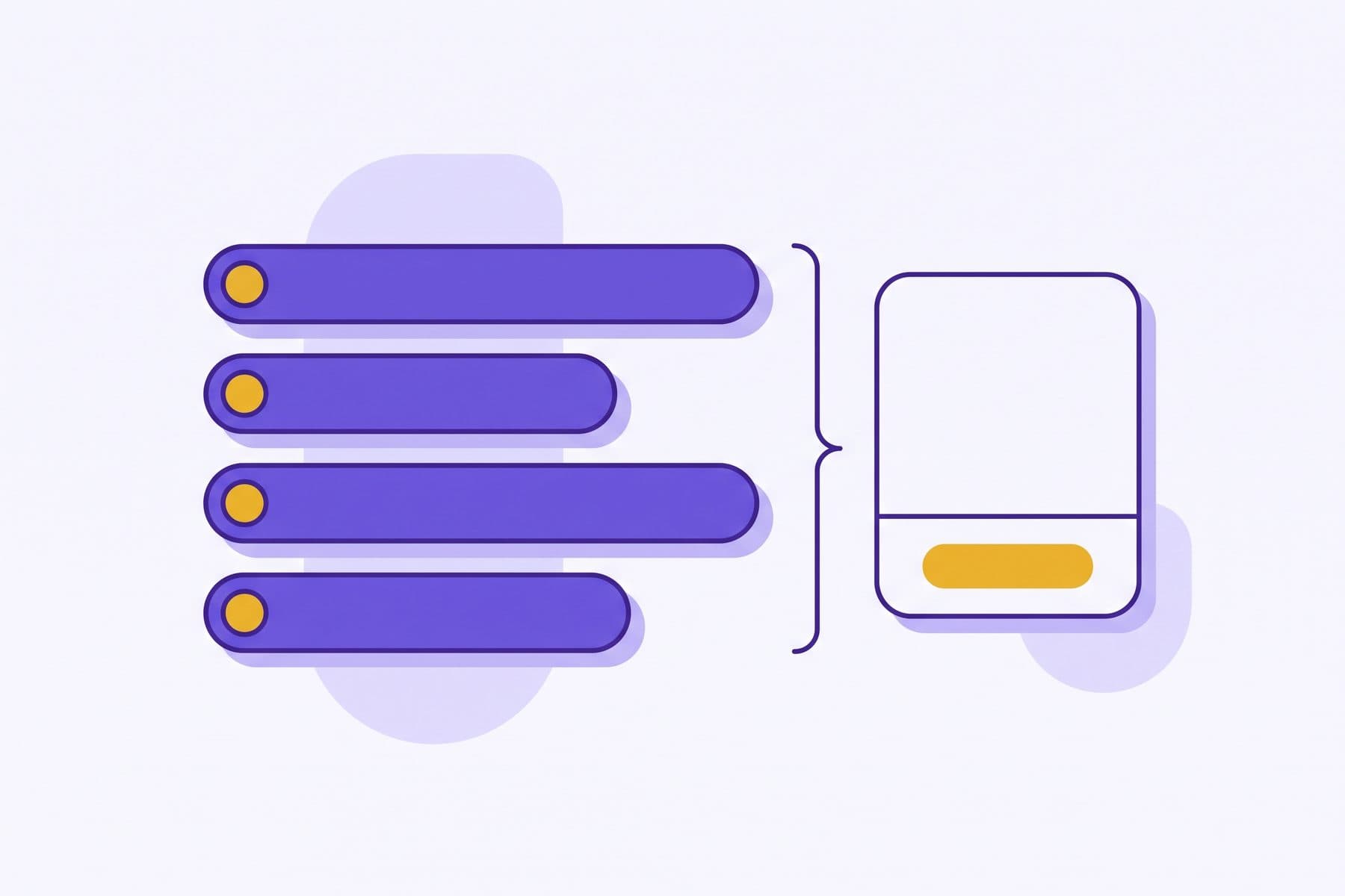 Integration desk with a developer and a finance lead reviewing a fee breakdown on paper, in violet and gold brand tones