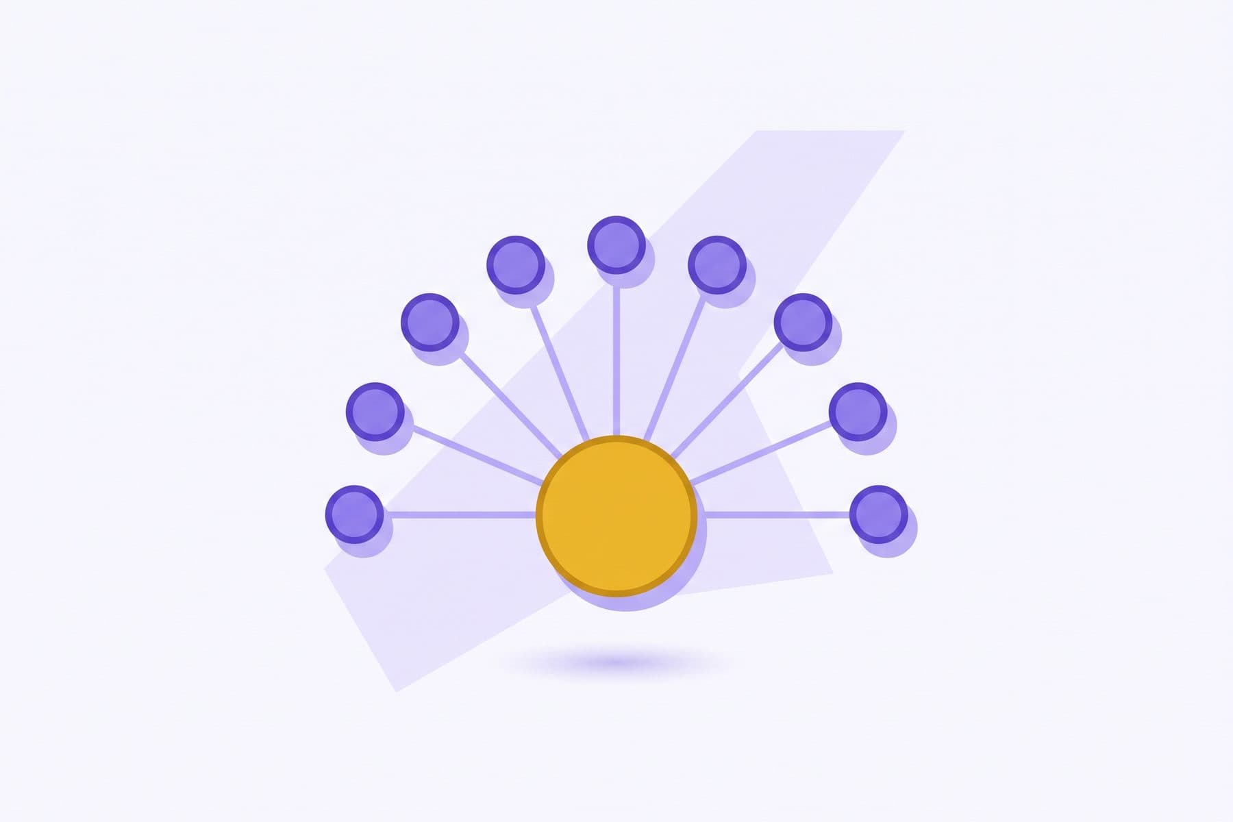 Abstract node diagram with a central gold node connected to violet nodes, representing regulated national payment infrastructure